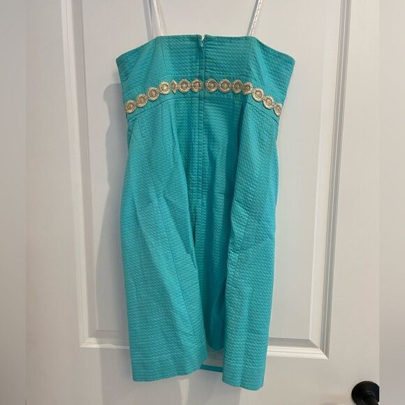 EUC Lilly Pulitzer Betsey Dress Wave Jacquard Dress Shorely Blue Sz. 4 - Picture 5 of 8